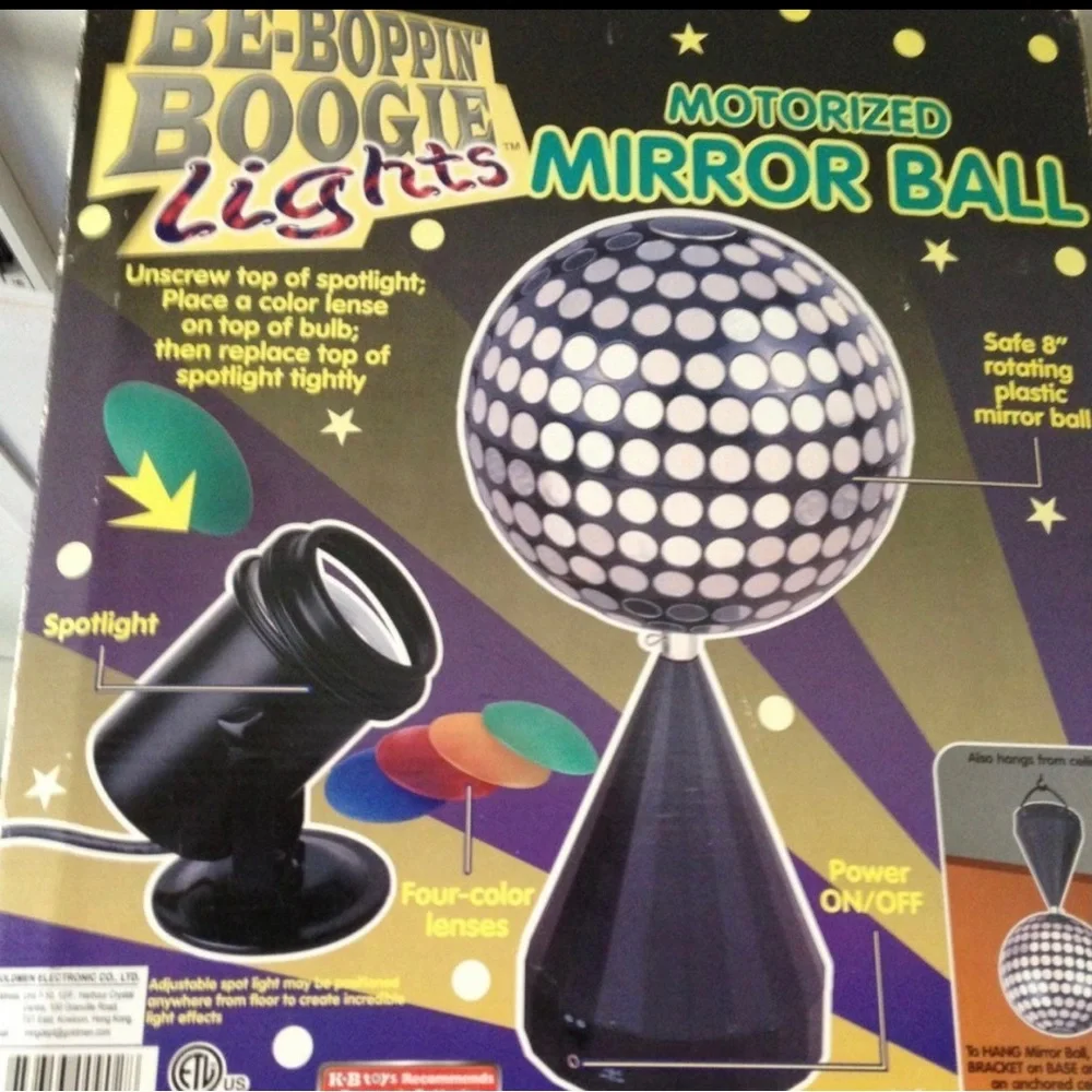Vintage Disco Ball Mirror Light Y2K Rotating Rave Kit Dance Decor Party 4 Colors